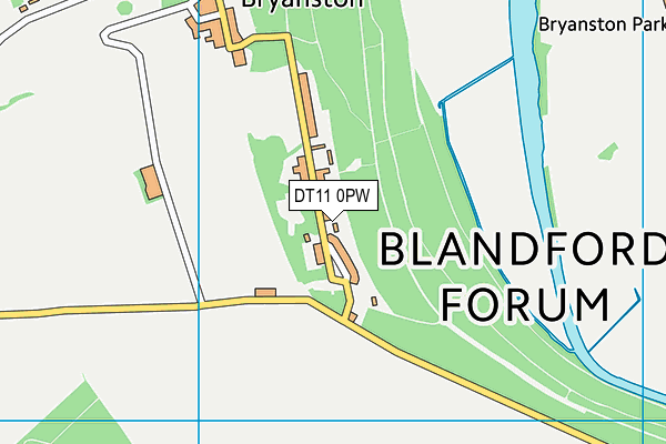 DT11 0PW map - OS VectorMap District (Ordnance Survey)