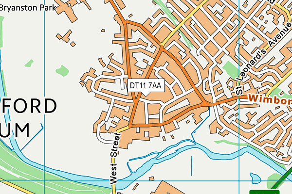 DT11 7AA map - OS VectorMap District (Ordnance Survey)
