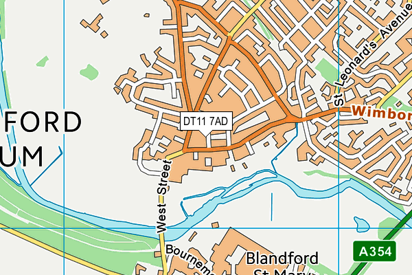 DT11 7AD map - OS VectorMap District (Ordnance Survey)