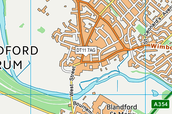 DT11 7AG map - OS VectorMap District (Ordnance Survey)