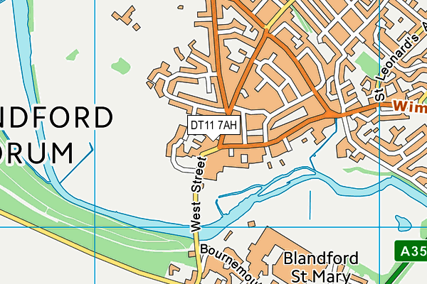 DT11 7AH map - OS VectorMap District (Ordnance Survey)