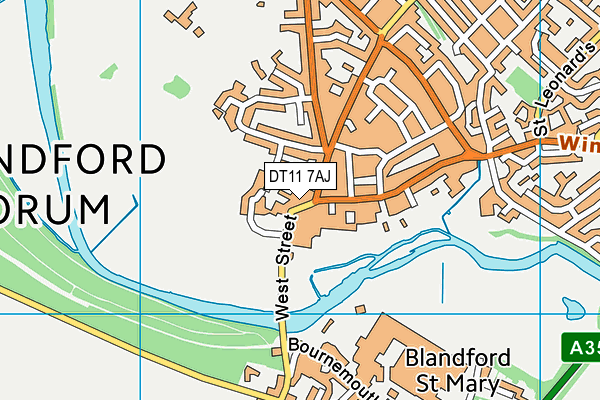 DT11 7AJ map - OS VectorMap District (Ordnance Survey)