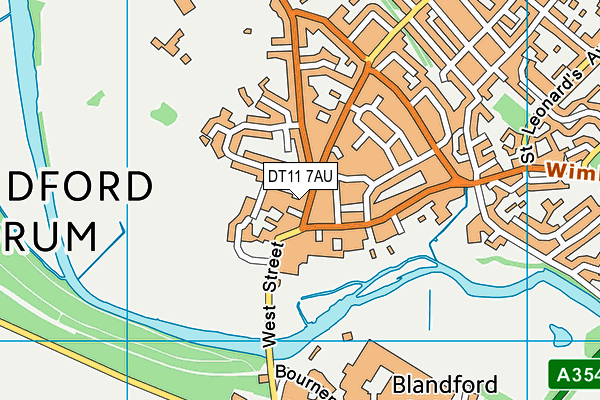 DT11 7AU map - OS VectorMap District (Ordnance Survey)