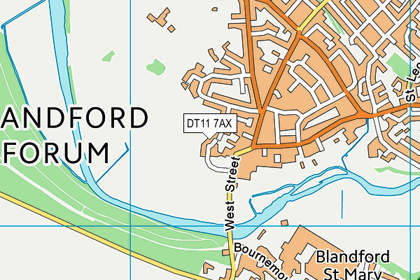 DT11 7AX map - OS VectorMap District (Ordnance Survey)