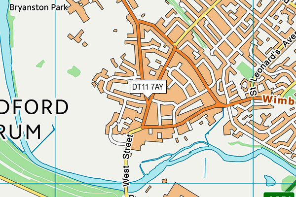 DT11 7AY map - OS VectorMap District (Ordnance Survey)