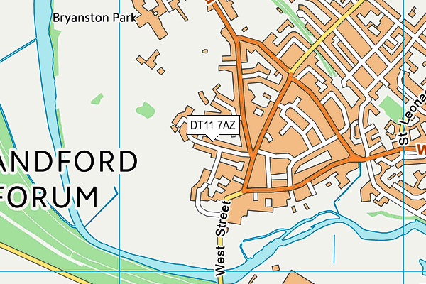 DT11 7AZ map - OS VectorMap District (Ordnance Survey)