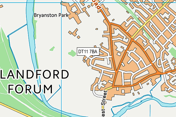 DT11 7BA map - OS VectorMap District (Ordnance Survey)