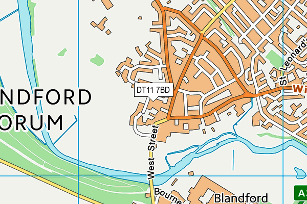 DT11 7BD map - OS VectorMap District (Ordnance Survey)