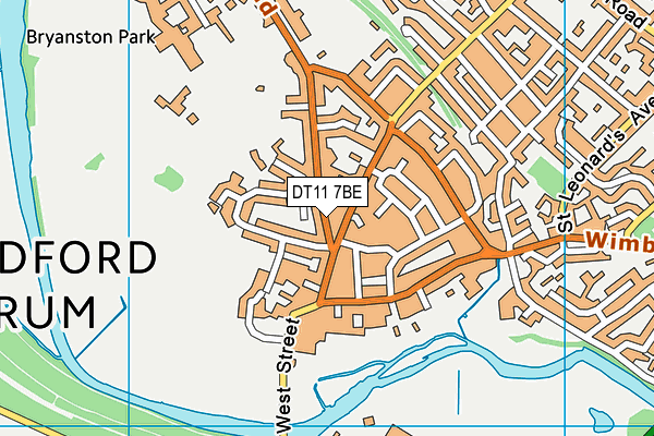 DT11 7BE map - OS VectorMap District (Ordnance Survey)
