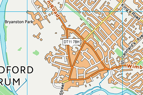DT11 7BH map - OS VectorMap District (Ordnance Survey)