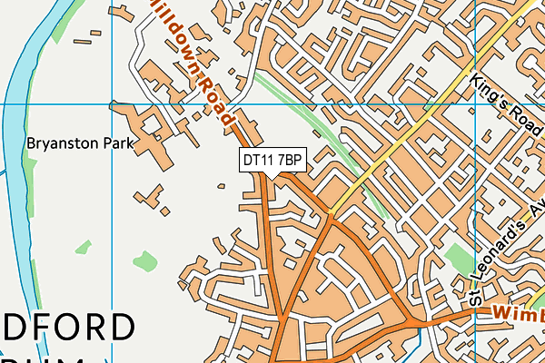 DT11 7BP map - OS VectorMap District (Ordnance Survey)