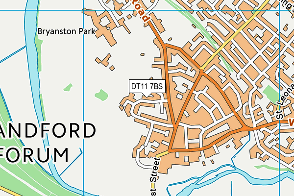 DT11 7BS map - OS VectorMap District (Ordnance Survey)