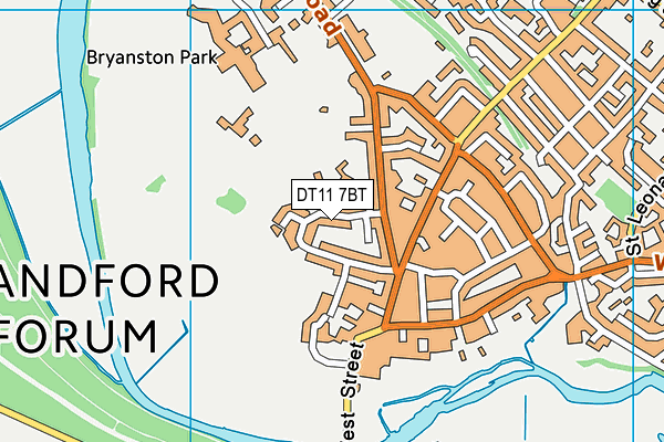 DT11 7BT map - OS VectorMap District (Ordnance Survey)