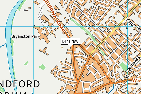 DT11 7BW map - OS VectorMap District (Ordnance Survey)