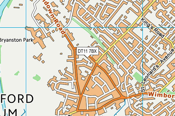 DT11 7BX map - OS VectorMap District (Ordnance Survey)