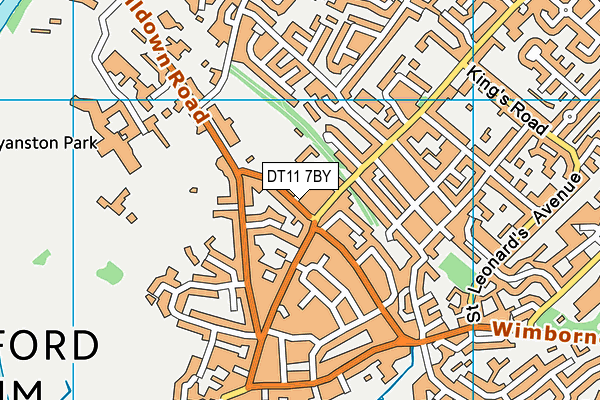 DT11 7BY map - OS VectorMap District (Ordnance Survey)