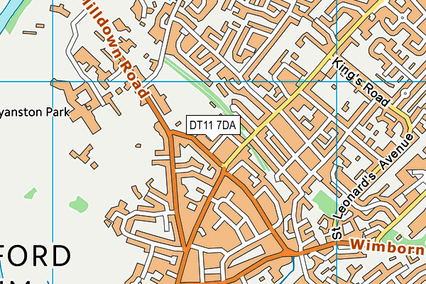 DT11 7DA map - OS VectorMap District (Ordnance Survey)