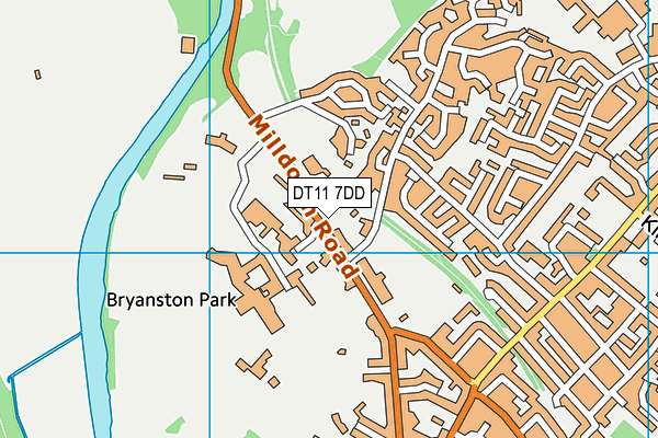 DT11 7DD map - OS VectorMap District (Ordnance Survey)