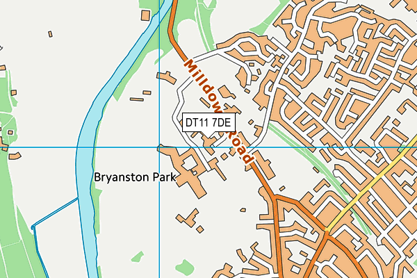 DT11 7DE map - OS VectorMap District (Ordnance Survey)