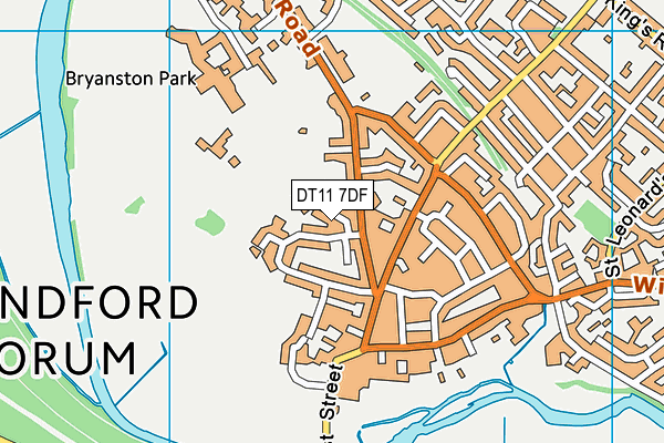 DT11 7DF map - OS VectorMap District (Ordnance Survey)