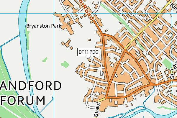 DT11 7DG map - OS VectorMap District (Ordnance Survey)