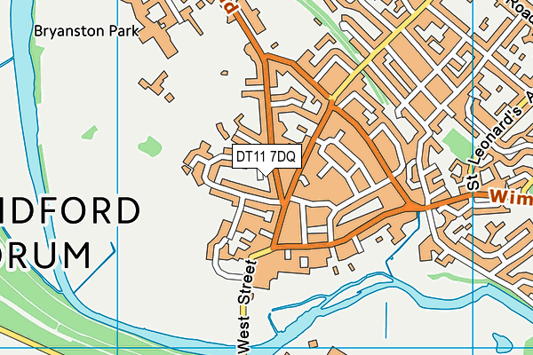 DT11 7DQ map - OS VectorMap District (Ordnance Survey)