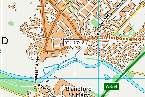 DT11 7DY map - OS VectorMap District (Ordnance Survey)