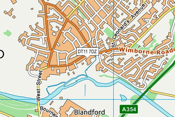 DT11 7DZ map - OS VectorMap District (Ordnance Survey)