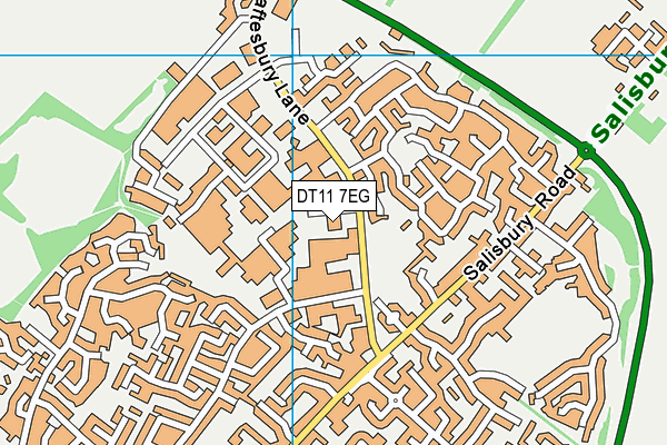 DT11 7EG map - OS VectorMap District (Ordnance Survey)
