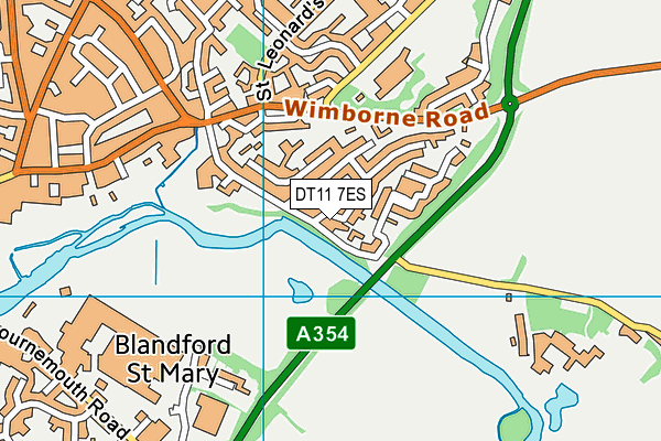 DT11 7ES map - OS VectorMap District (Ordnance Survey)