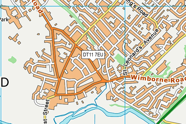DT11 7EU map - OS VectorMap District (Ordnance Survey)