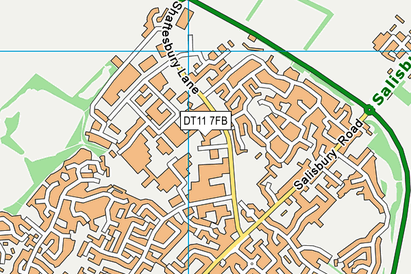 DT11 7FB map - OS VectorMap District (Ordnance Survey)