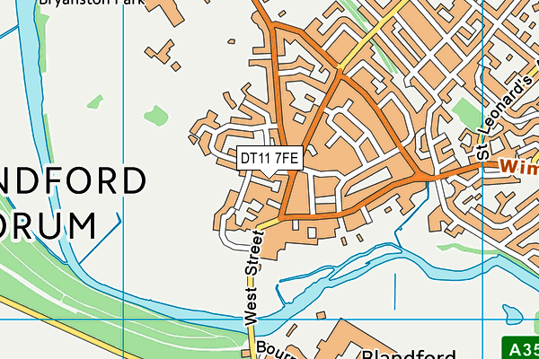 DT11 7FE map - OS VectorMap District (Ordnance Survey)