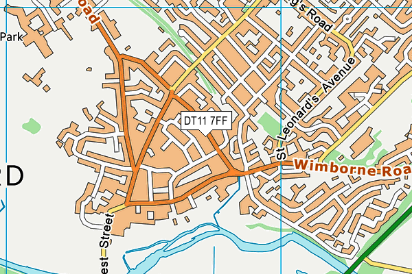 DT11 7FF map - OS VectorMap District (Ordnance Survey)