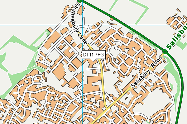 DT11 7FG map - OS VectorMap District (Ordnance Survey)