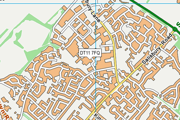 DT11 7FQ map - OS VectorMap District (Ordnance Survey)