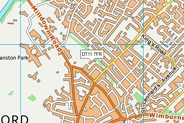 DT11 7FR map - OS VectorMap District (Ordnance Survey)