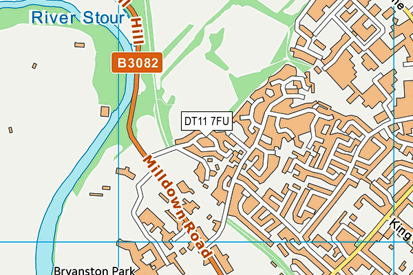 DT11 7FU map - OS VectorMap District (Ordnance Survey)