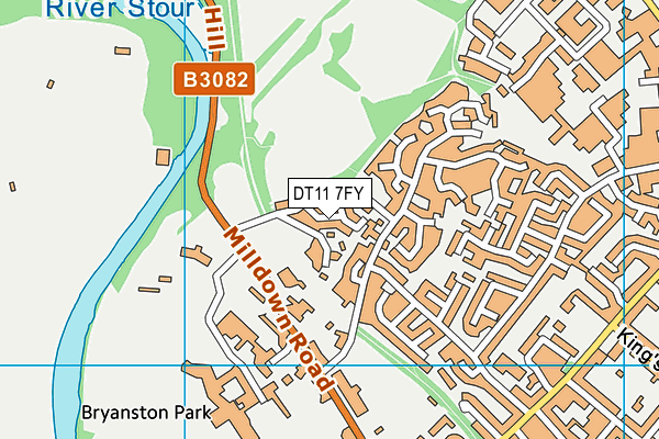 DT11 7FY map - OS VectorMap District (Ordnance Survey)