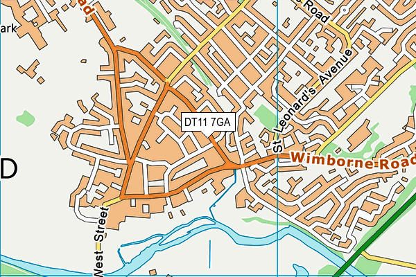 DT11 7GA map - OS VectorMap District (Ordnance Survey)