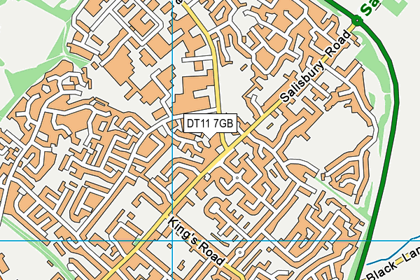 DT11 7GB map - OS VectorMap District (Ordnance Survey)