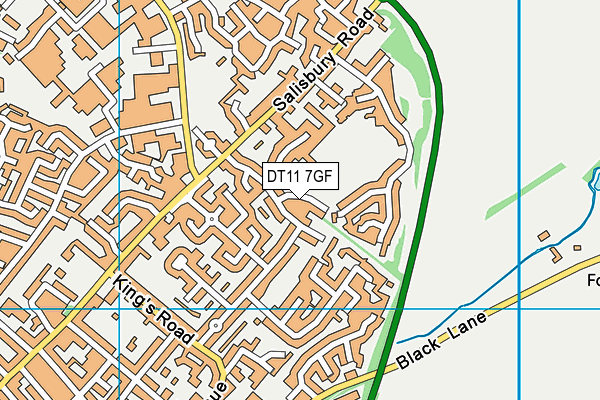 DT11 7GF map - OS VectorMap District (Ordnance Survey)
