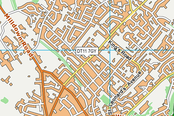 DT11 7GY map - OS VectorMap District (Ordnance Survey)