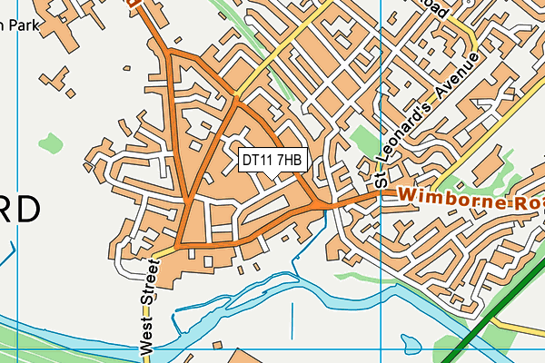 DT11 7HB map - OS VectorMap District (Ordnance Survey)