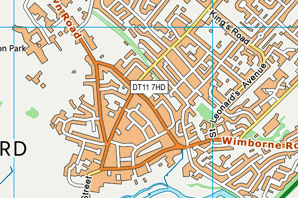 DT11 7HD map - OS VectorMap District (Ordnance Survey)