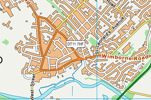 DT11 7HF map - OS VectorMap District (Ordnance Survey)