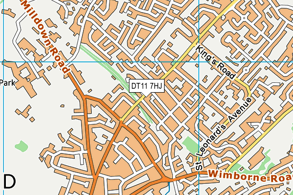 DT11 7HJ map - OS VectorMap District (Ordnance Survey)