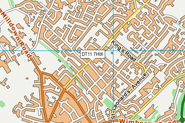 DT11 7HW map - OS VectorMap District (Ordnance Survey)