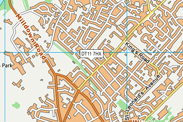 DT11 7HX map - OS VectorMap District (Ordnance Survey)