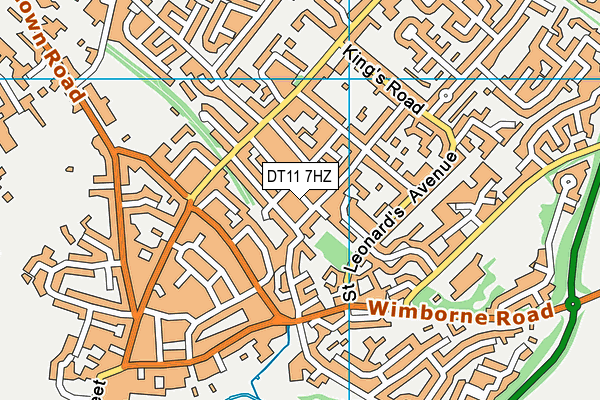 DT11 7HZ map - OS VectorMap District (Ordnance Survey)